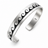 Burnished Sterling Silver Wave Cuff