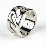 Geometric Cutout Sterling Silver Band