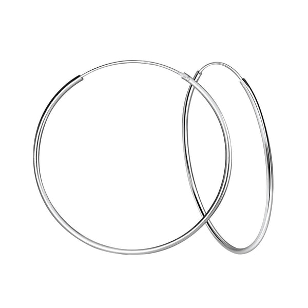Hoop 2/70mm Sterling Silver Thick Hoop Earrings - 4602