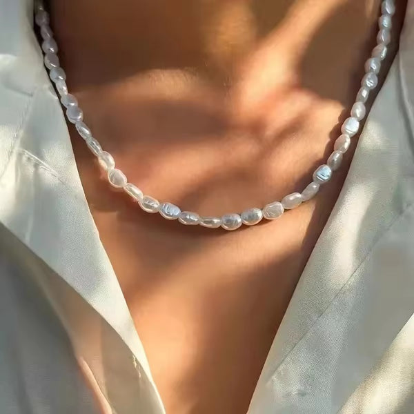 Imitation Pearl Choker Necklace