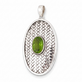 Peridot Weaved Sterling Silver Pendant