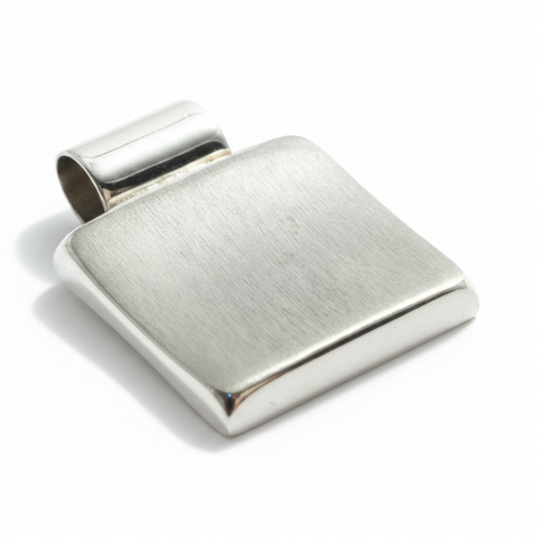 Plain Matt Rectangle .925 Sterlng Silver Pendant