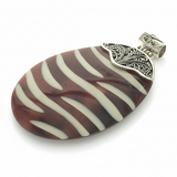 Shell Zebra Sterling Silver Pendant
