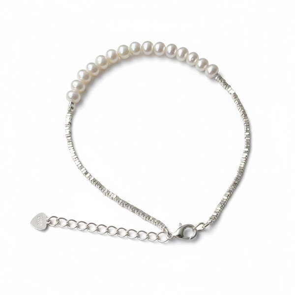 S925 Sterling Silver Natural Freshwater Pearl Bracelet