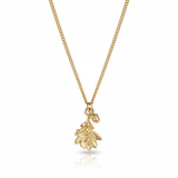 Gold Plated Acorn & Leaf 18'  Sterling Silver Necklace