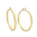 18K Gold Filled Flat Open Hoop Earrings (J37)
