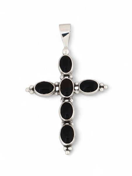 Onyx Sterling Silver Cross