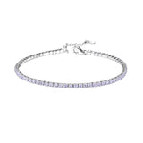 Sterling Silver Lilac Cubic Zirconia Tennis Bracelet