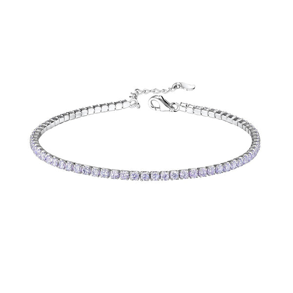Sterling Silver Lilac Cubic Zirconia Tennis Bracelet