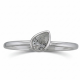 Cubic Zirconia Petal .925 Sterling Silver Stackable Ring