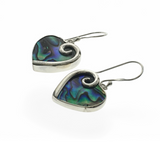 Paua Sterling Silver Heart Earrings