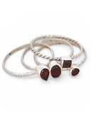 Garnet Four Ring Sterling Silver