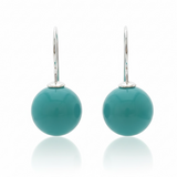 Turquoise Like 10mm Ball Drop Sterling Silver Earrings