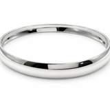 Half Wire 10mm Sterling Silver Bangle - Bold 67mm Diameter Bangle