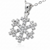 Snowflake Cubic Zirconia Sterling Silver Pendant