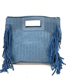 Italian Woven Suede Fringe Crossbody