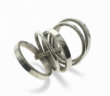 Hinged Stacked 5 Tier Sterling Silver Ring