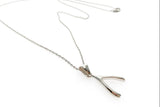Sterling Silver Wishbone Necklace - Good Luck Charm Pendant