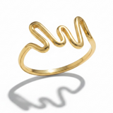 Gold Plated Squiggle Midi  .925 Sterling Silver Ring