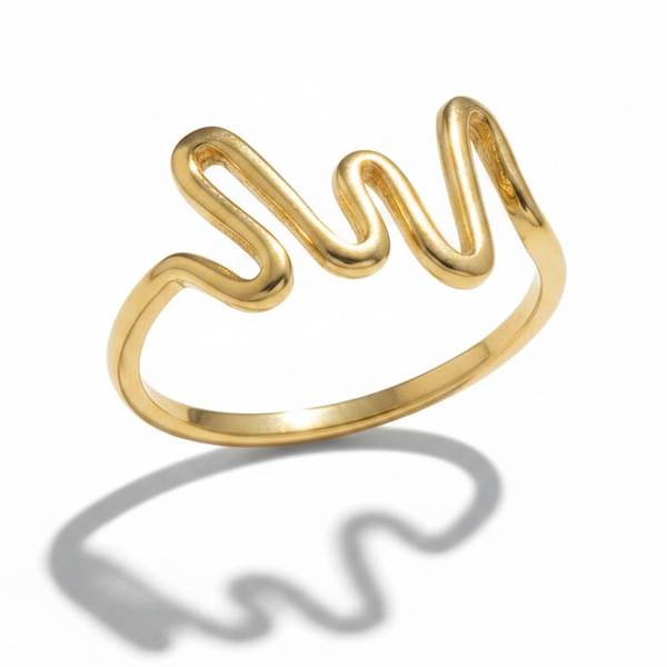 Gold Plated Squiggle Midi  .925 Sterling Silver Ring