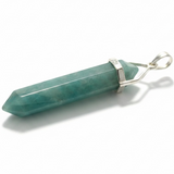Crystal Amazonite Double Terminated Sterling Silver Pendant