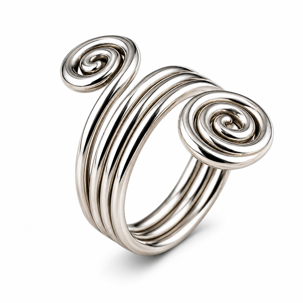 Wire Triple Sterling Silver Spiral Ring