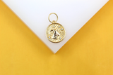 Gold Filled 18K Coin Disc Medallion Zodiac Horoscope Charm Pendant