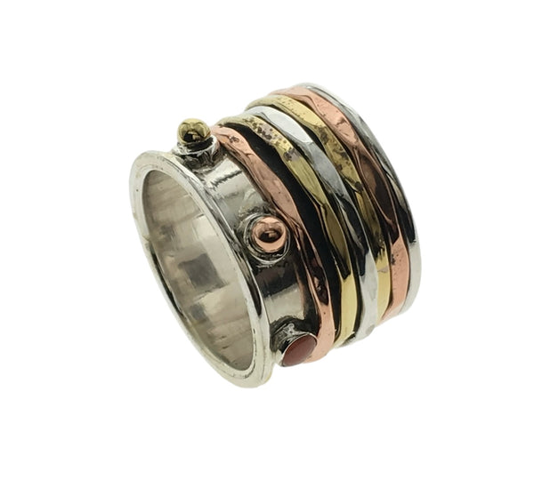 Sterling Silver & Brass Spinning Ring