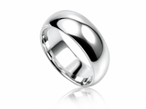 Plain Half Moon 8mm Sterling Silver Band