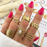 Ring, 18K Gold Plated Steel