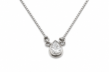 Teardrop Cubic Zirconia Sterling Silver Necklace – Mexican Craftsmanship
