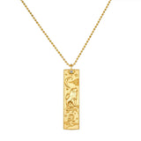 Long Zodiac 18k Gold Plated Waterproof 18inch Stainless Steel Necklace