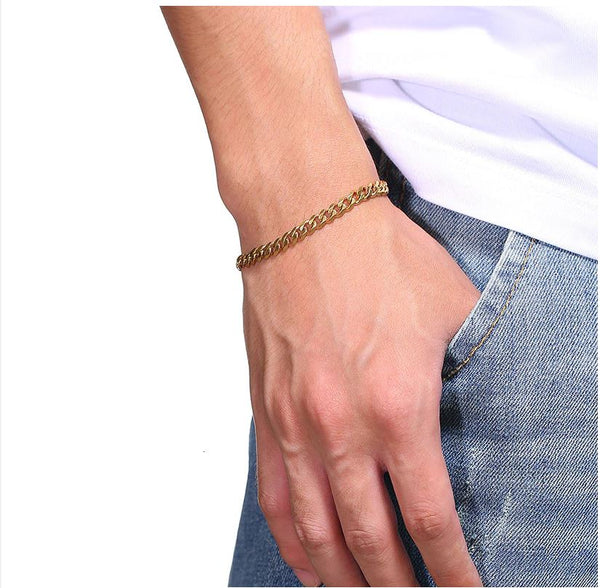 Gold Curb 3mm Bracelet