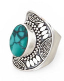 Turquoise Shield Sterling Silver Ring