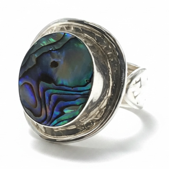 Paua Wrap Weaved Sterling Silver Ring