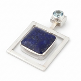 Lapis Lazuli & Blue Topaz Sterling Silver Pendant