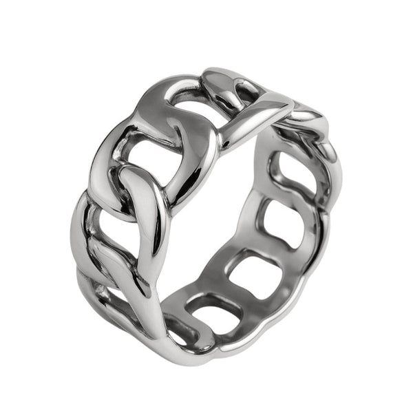 Band Flat Curb Link Genuine Sterling Silver Band