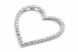 Cubic Zirconia Encrusted Heart .925 sterling silver pendant - Essentially Silver Jewelry