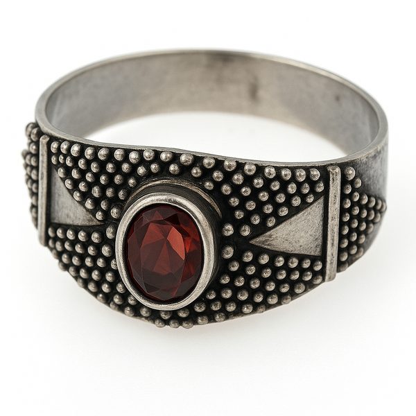 Garnet .925 Sterling Silver Ring
