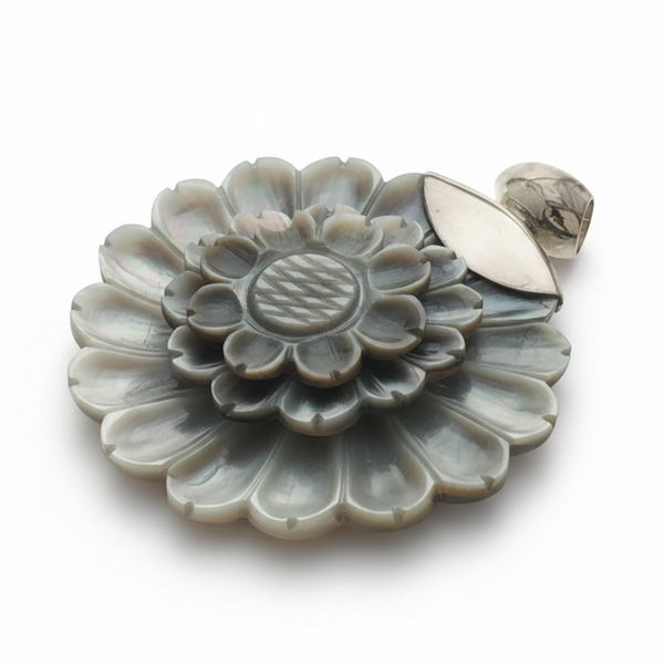Flower Shell Sterling Silver Pendant