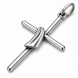 Cross Sashed Sterling Silver Pendant