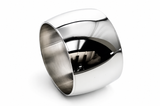 Plain Half Moon 14mm Sterling Silver Band