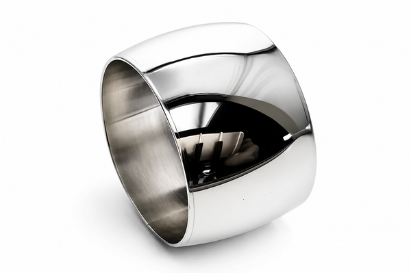 Plain Half Moon 14mm Sterling Silver Band