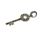 Keyring Pendant Sterling Silver CZ Studded