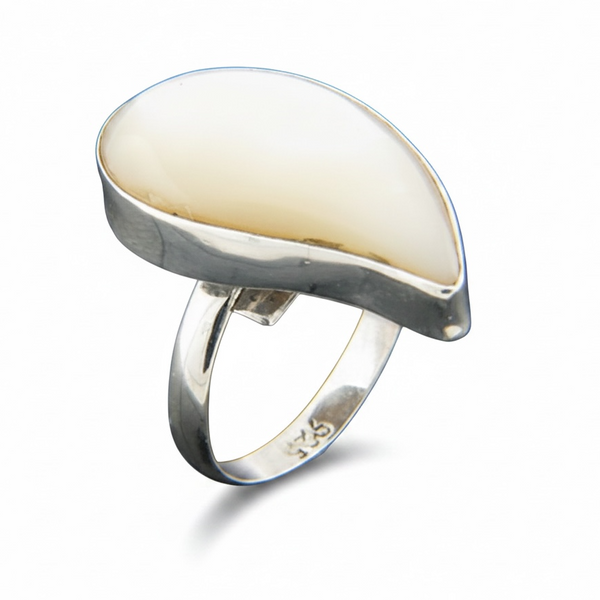 Mother of Pearl Comma Sterling Silver Ring