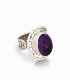 Amethyst Weaved Sterling Silver Wrap Ring