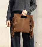 Italian Suede Fringed Shopper Bag wholesale