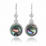 Paua Drop 9mm Round .925 Sterling Silver Earring