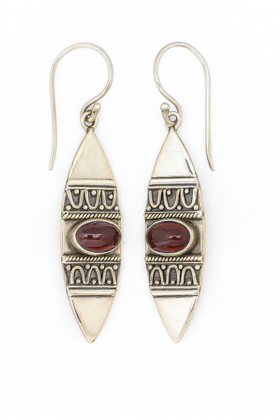 Garnet Sterling Silver Earrings