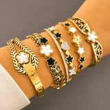 Flower Meadow Bracelet, 18K Gold Plated Steel